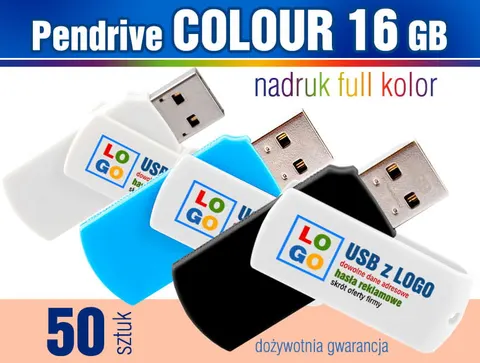 Pendrive COLOUR 16GB z nadrukiem - pakiet 50 szt.
