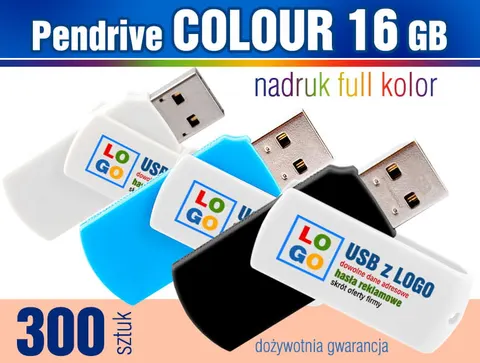 Pendrive COLOUR 16GB z nadrukiem - pakiet 300 szt.