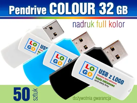Pendrive COLOUR 32GB z nadrukiem - pakiet 50 szt.