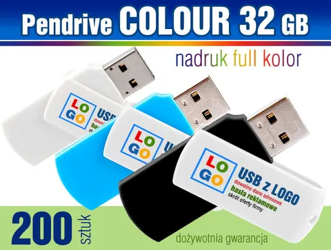 Pendrive COLOUR 32GB z nadrukiem - pakiet 200 szt.