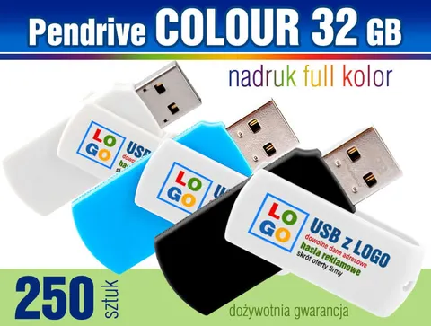 Pendrive COLOUR 32GB z nadrukiem - pakiet 250 szt.