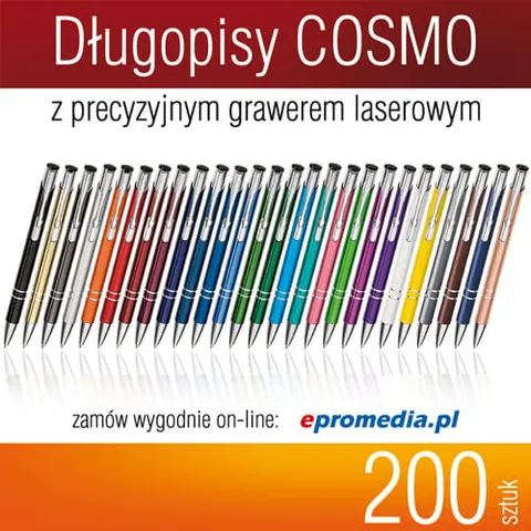 Długopisy COSMO z grawerem - pakiet 200 szt.