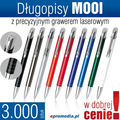 Długopisy MOOI z grawerem - pakiet 3.000 szt.