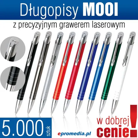 Długopisy MOOI z grawerem - pakiet 5.000 szt.