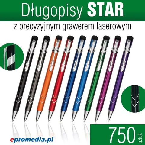 Długopisy STAR z grawerem - pakiet 750 szt.