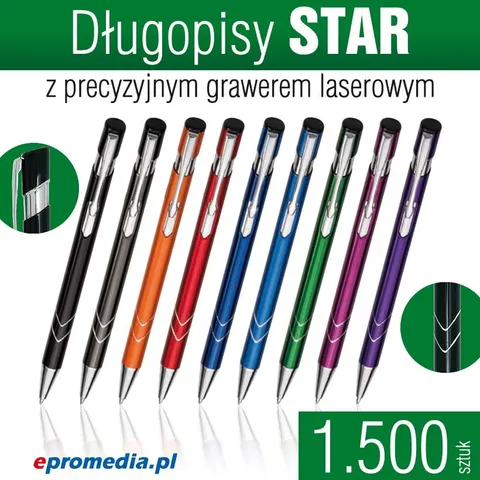 Długopisy STAR z grawerem - pakiet 1.500 szt.