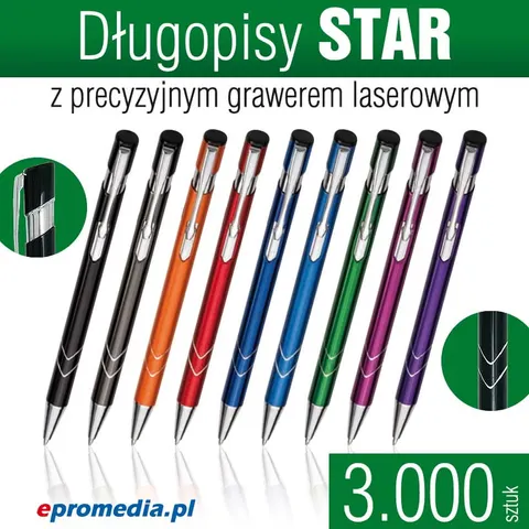 Długopisy STAR z grawerem - pakiet 3.000 szt.