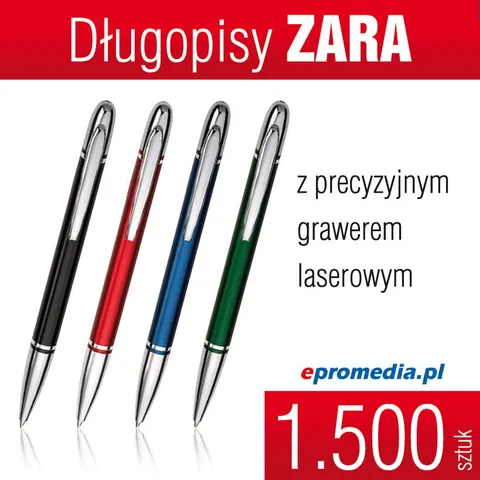 Długopisy ZARA z grawerem - pakiet 1.500 szt.