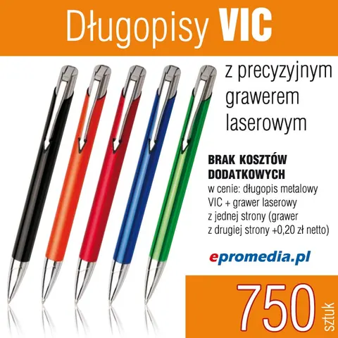 Długopisy VIC z grawerem - pakiet 750 szt.