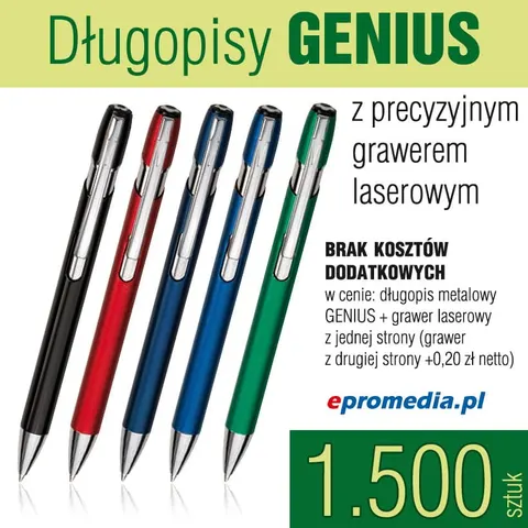 Długopisy GENIUS z grawerem - pakiet 1.500 szt.