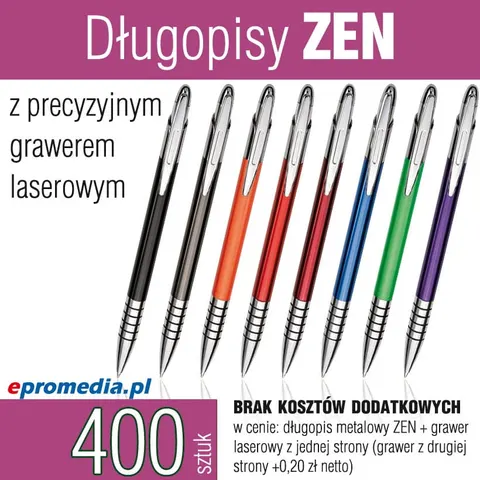 Długopisy ZEN z grawerem - pakiet 400 szt.
