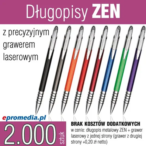 Długopisy ZEN z grawerem - pakiet 2.000 szt.
