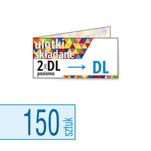 Ulotki składane 2xDL poziomo do DL- 150 szt.