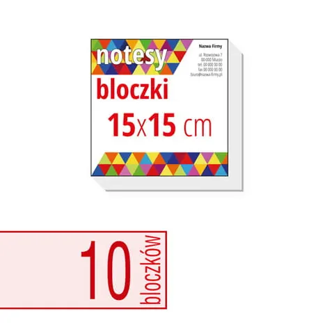 Notesy, bloczki reklamowe 15x15 cm - 10 szt.
