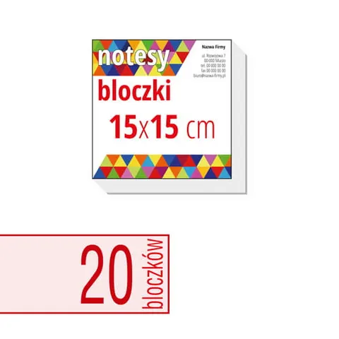 Notesy, bloczki reklamowe 15x15 cm - 20 szt.