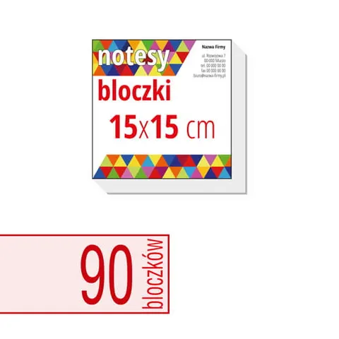 Notesy, bloczki reklamowe 15x15 cm - 90 szt.
