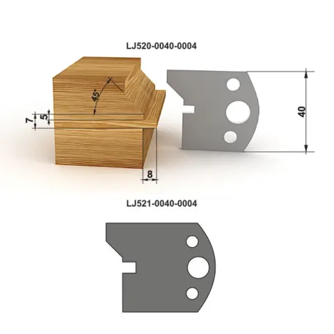 Globus Noże i ograniczniki 40 mm LJ521-0040-0004