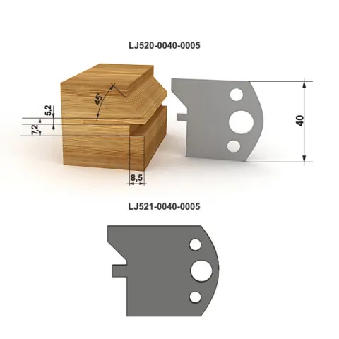 Globus Noże i ograniczniki 40 mm LJ521-0040-0005