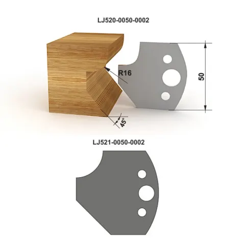 Globus Noże i ograniczniki 50 mm LJ521-0050-0002