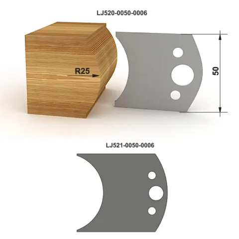 Globus Noże i ograniczniki 50 mm LJ520-0050-0006