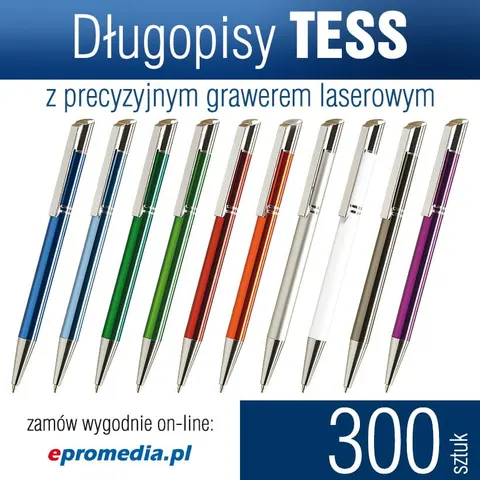 Długopisy TESS z grawerem - pakiet 300 szt.