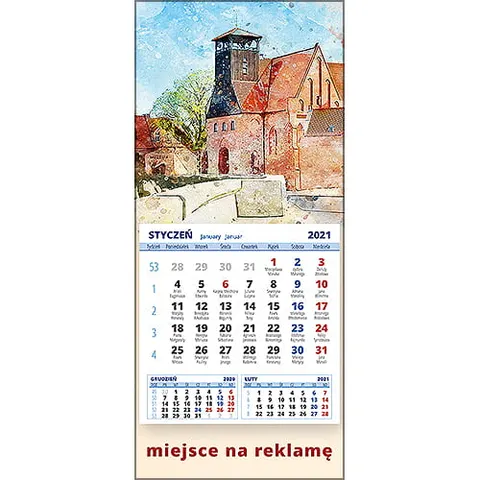 Kalendarze magnetyczne lub ścienne MINI - wzór KM1-022