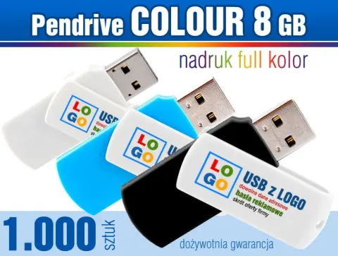 Pendrive COLOUR 8GB z nadrukiem - pakiet 1.000 szt.