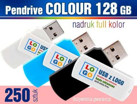 Pendrive COLOUR 128 GB z nadrukiem - pakiet 250 szt.