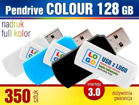 Pendrive COLOUR 3.0, 128 GB z nadrukiem - pakiet 350 szt.