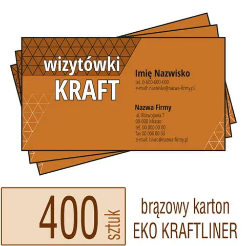 Wizytówki KRAFT - 400 szt.