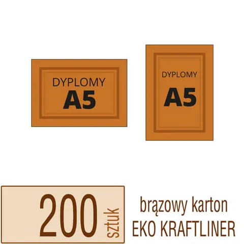 Dyplomy, certyfikaty A5 Eko KRAFT - 200 szt.