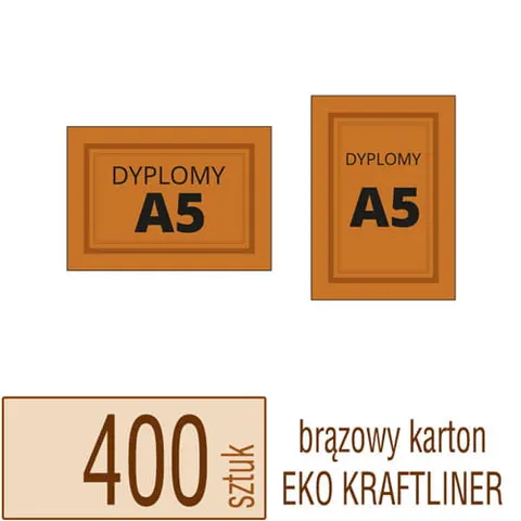 Dyplomy, certyfikaty A5 Eko KRAFT - 400 szt.