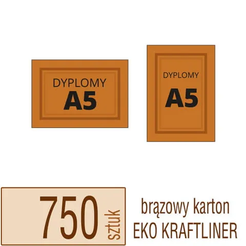 Dyplomy, certyfikaty A5 Eko KRAFT - 750 szt.