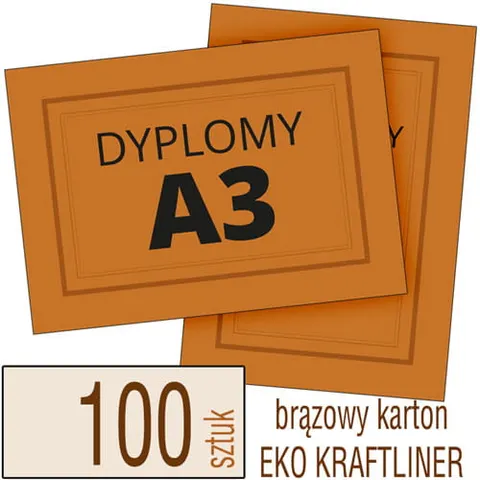 Dyplomy, certyfikaty A3 Eko KRAFT - 100 szt.