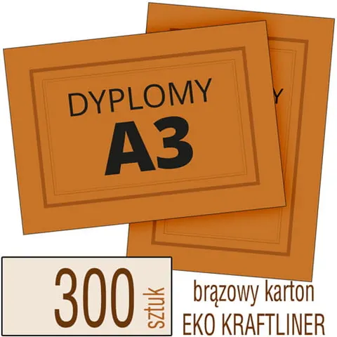 Dyplomy, certyfikaty A3 Eko KRAFT - 300 szt.