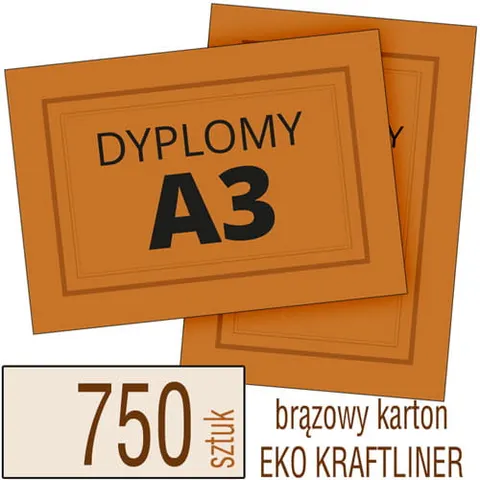 Dyplomy, certyfikaty A3 Eko KRAFT - 750 szt.
