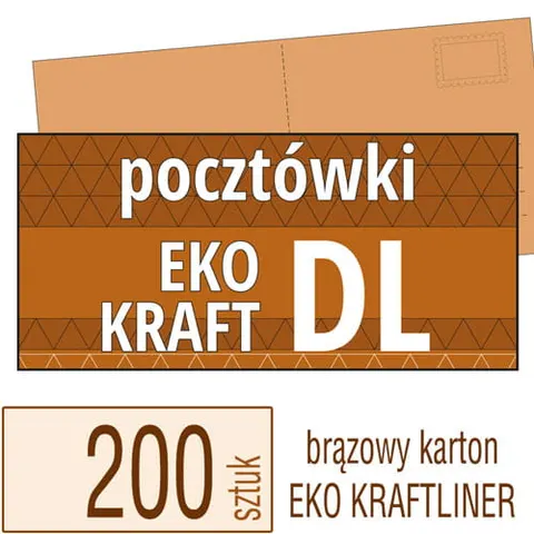 Pocztówki DL Eko Kraft - 200 szt.