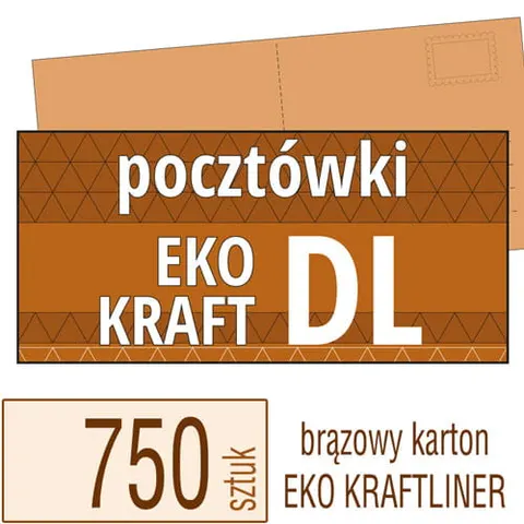 Pocztówki DL Eko Kraft - 750 szt.