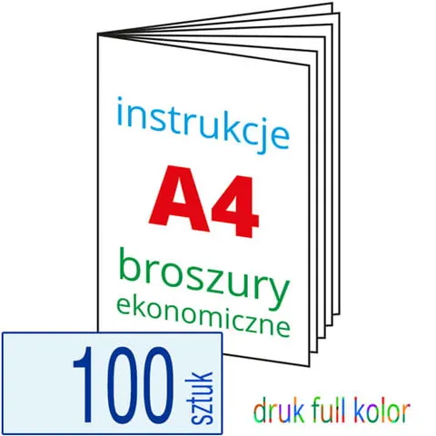 Instrukcje A4 / Broszury ekonomiczne A4 - 100 szt.