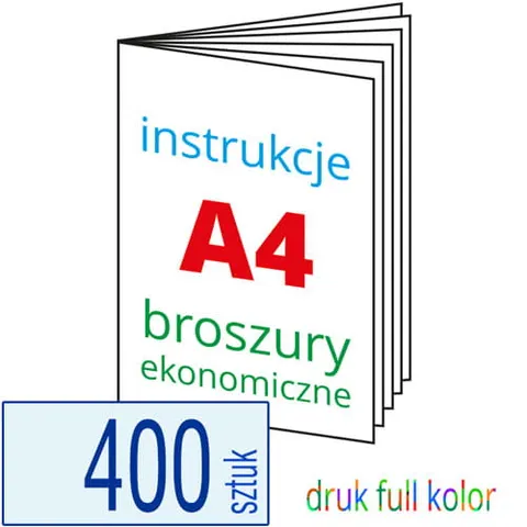 Instrukcje A4 / Broszury ekonomiczne A4 - 400 szt.