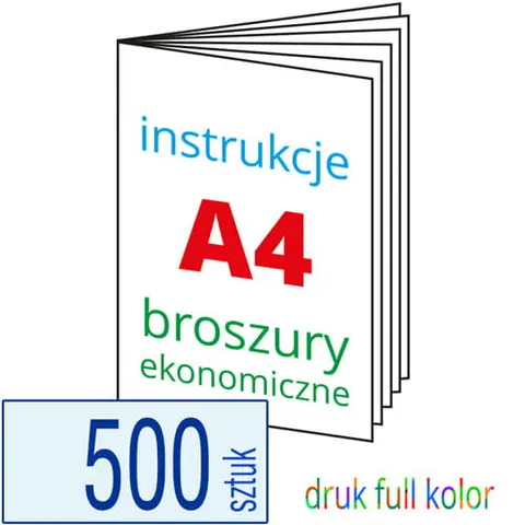 Instrukcje A4 / Broszury ekonomiczne A4 - 500 szt.