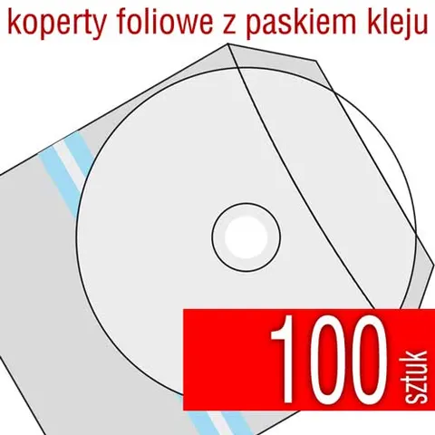 Koperta FOLIOWA + pasek kleju - pakiet 100 szt.
