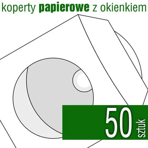 Koperta PAPIEROWA z okienkiem - pakiet 50 szt.