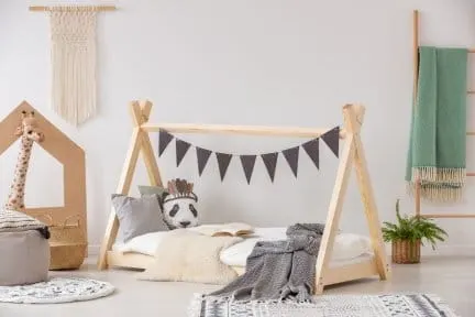 Łóżko Domek TIPI Dla Dzieci Pojedyncze Drewniane TP