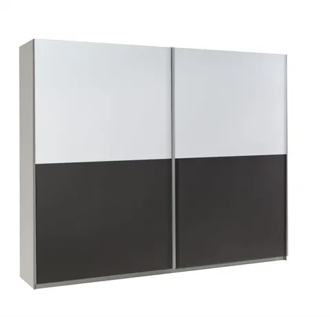 Szafa Przesuwna LUX 19 Szerokość 244 cm Do Sypialni Pokoju Garderoba Biała Grafit
