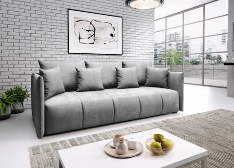 Sofa COLOMBO z Funkcją Spania Trzyosobowa Szara