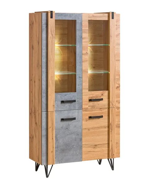 Witryna LOFTER LO3 Szerokość 90 cm Nowoczesna Do Salonu Styl LOFT Industrialny