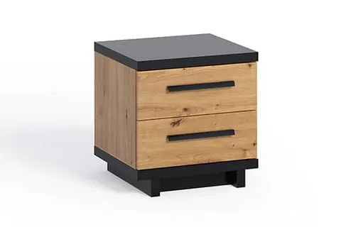 Szafka Nocna Do Sypialni Dąb Artisan Czarna INES IN-08