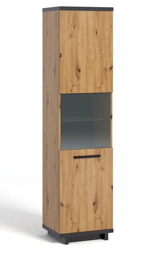Witryna Do Salonu 50 cm Dąb Artisan Wysoka LED INES IN-11 WIT 50