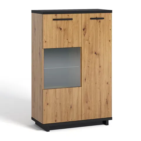 Witryna Do Salonu 90 cm Dąb Artisan Niska LED INES IN-12 WIT 90